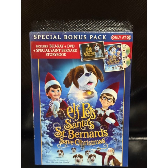 Elf Pets Santa's St Bernards Save Christmas Blu Ray DVD Special Storybook - Picture 3 of 3
